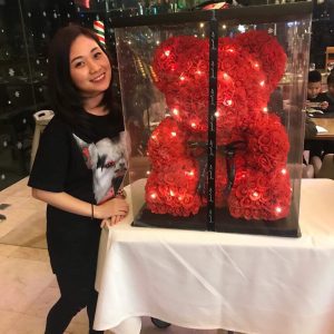 Gấu hoa hồng tình yêu size L