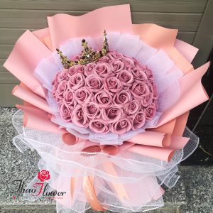 Bó hoa hồng sáp 50 bông - Bó hoa Ngọt Ngào