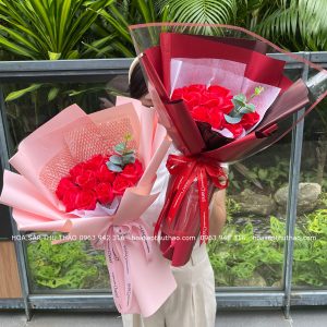 Bó hoa hồng sáp đỏ 15 bông S15