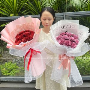 Hoa Hồng Nhũ 10 bông kim tuyến N10